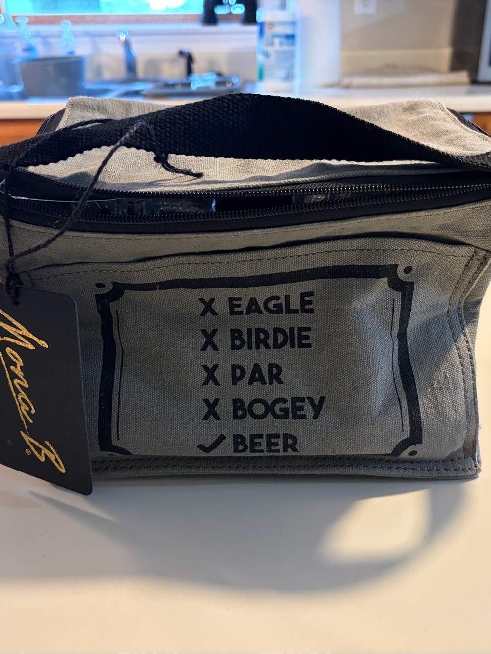 Mona B Grey Canvas Golf Insulated Bag with Handle